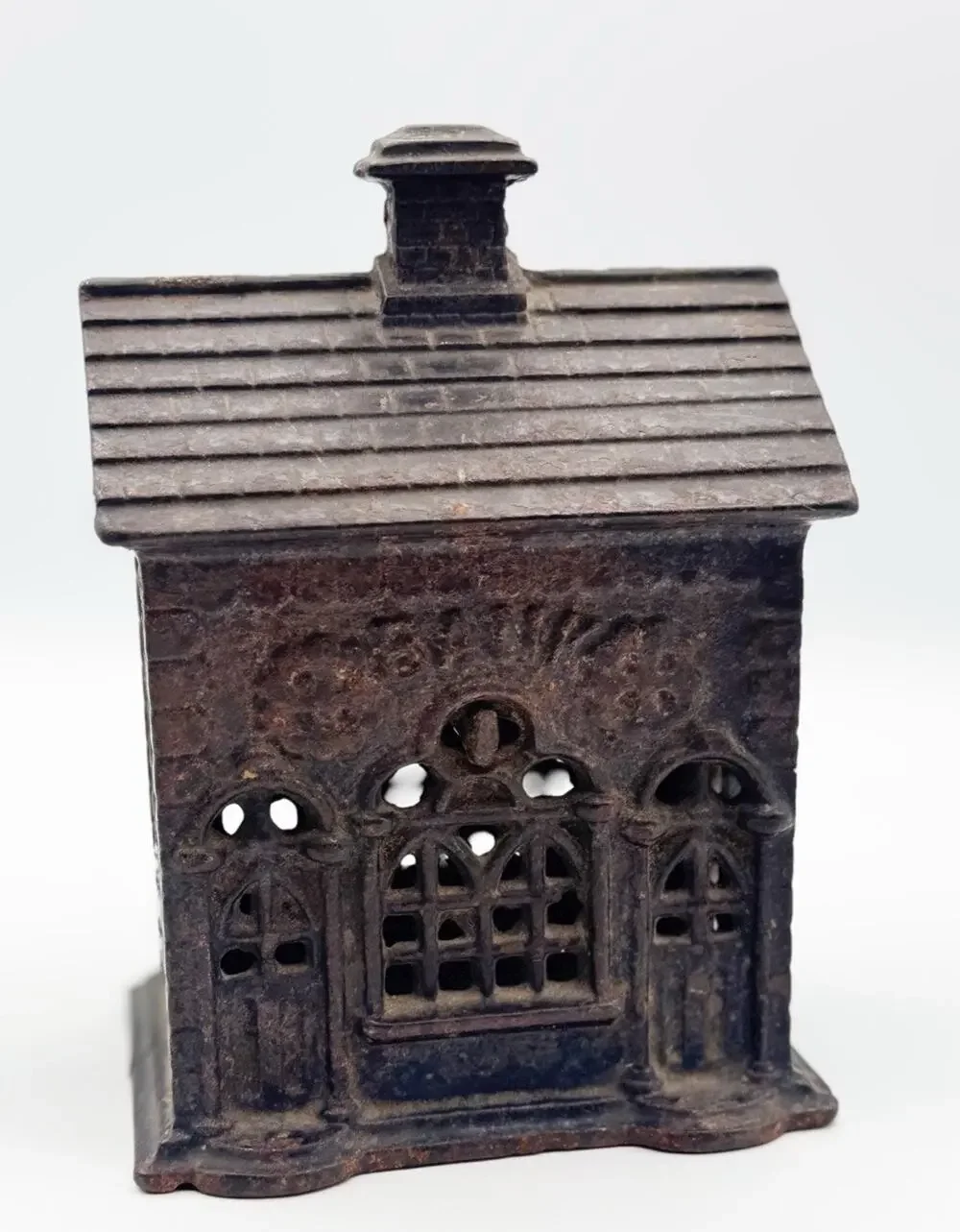 Antique Still Bank Cast Iron House Shape 5